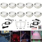 Светодиодный подземный светильник FVT с Wi-Fi, водонепроницаемая светодиодная лампа для лестницы, направляющая для Alexa Googl Home, 10 шт., RGBW RGB + Warm, 61 мм, IP67