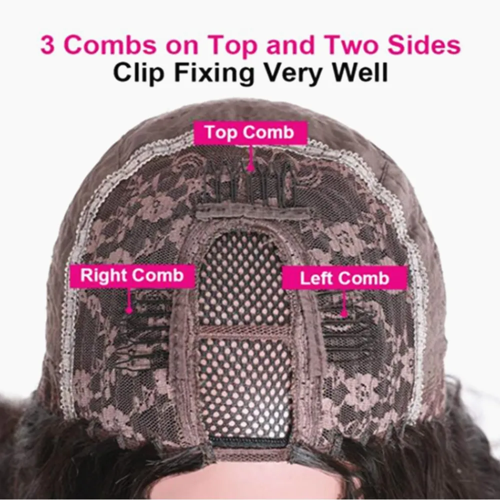 

U Part Wig 1B/99J Body Wave Human Hair Wigs for Black Women Natural Hairline Ombre Color with Dark Roots Wine Red Wig Factory