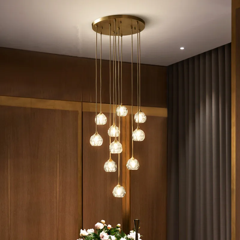 Люстра из розового золота и латуни стеклянный шар абажур люстра для ресторана