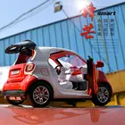 Масштаб 1:32 литая металлическая модель автомобиля из сплава для ForBenz smart fortwo II Коллекционная модель игрушечный автомобиль со звуком светильник