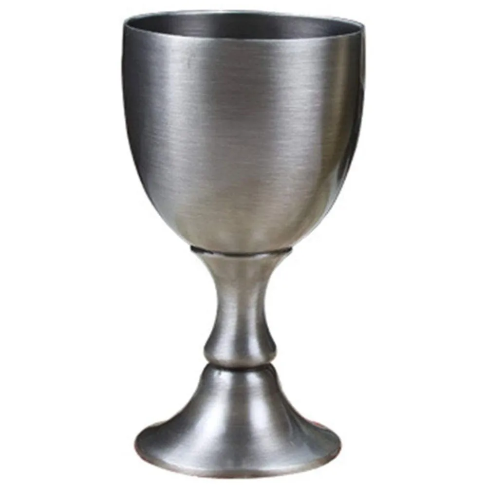 Wine Glasses Chalice of King Arthur Goblet 3.5 OZ 100ml European Liquor Cup Metal Copper Wine Glass Silver Color for Party