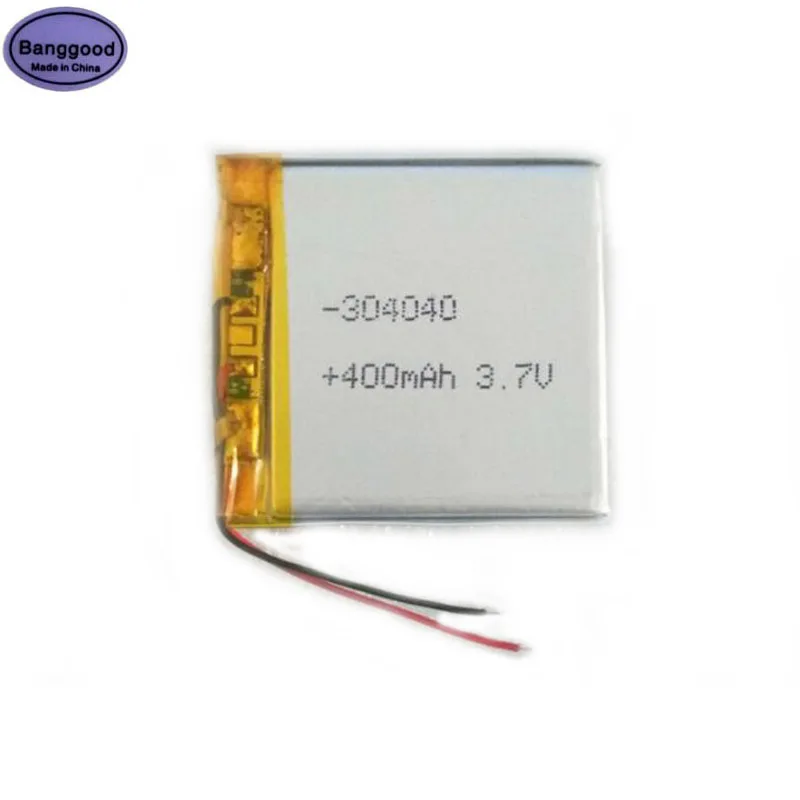 Banggood 3 7 V 400mAh 304040 034040 Lipo полимерный литий ионный аккумулятор для цифровой записи