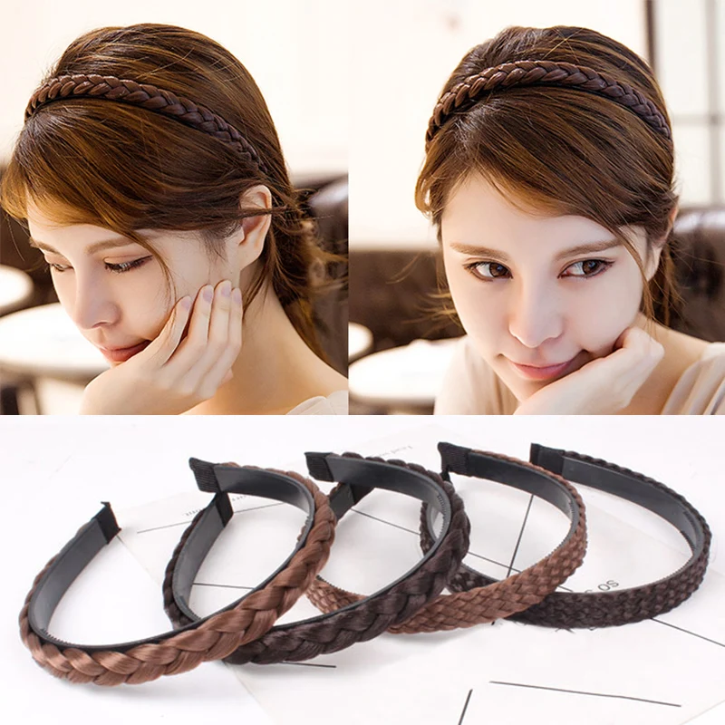

Korean Girls Twist Braid Headdress Creative Hair Accessories Headband Headband Wig Accessories Girl Student Princess Broken Hair