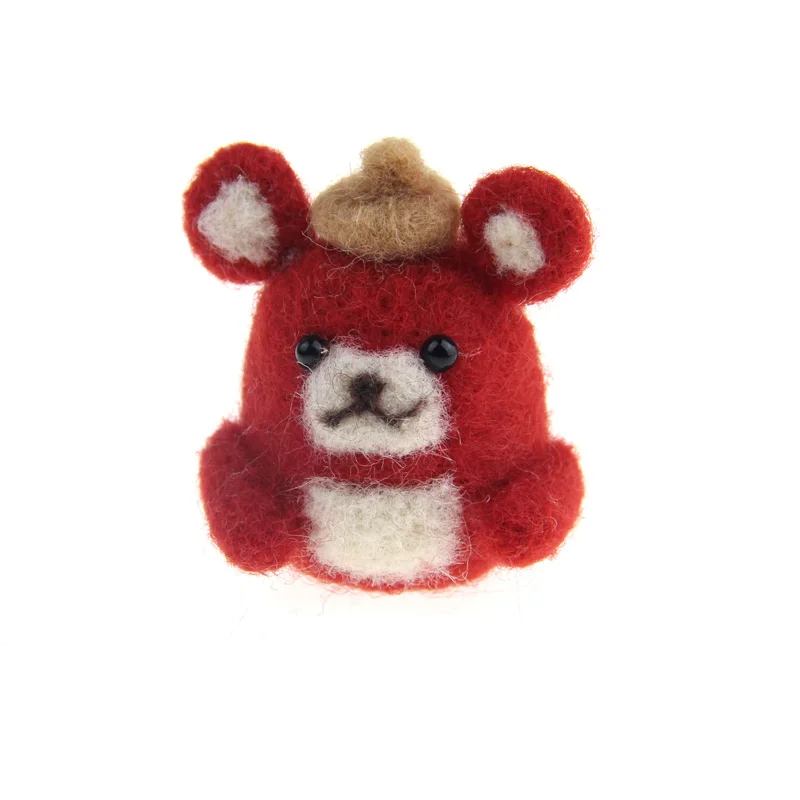 Red bear 1 шт. Zasy игла Шерсть Войлок Рождество мультфильмы ручной работы DIY колыбели - Цвет: Red bear