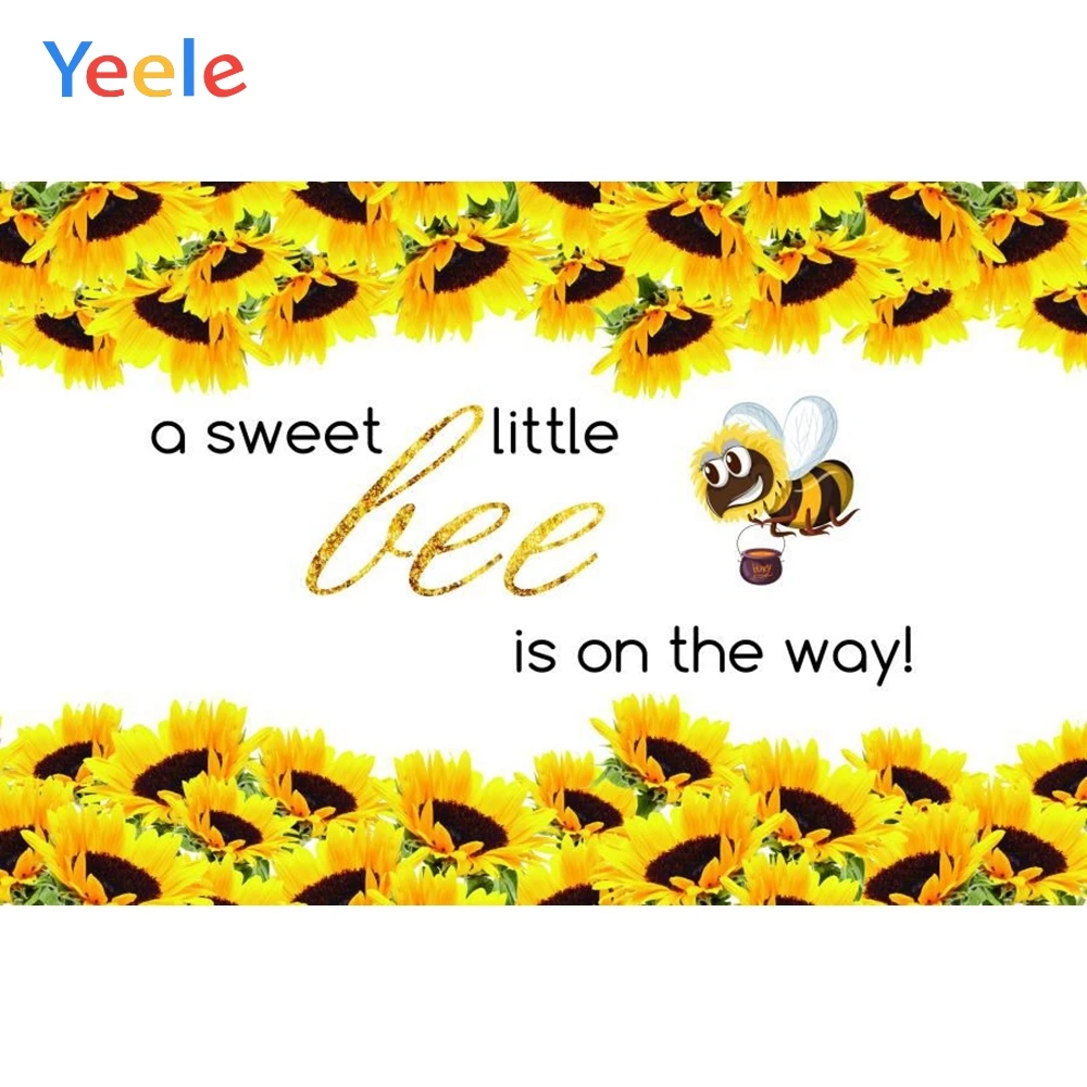 Yeele Newborn Baby Shower Boy Girl Birthday Party Photo Background Flower Honey Bee Yellow Photography Backdrop for Studio | Электроника