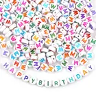 Красочные бусины-разделители 100 шт.лот 6,7 мм, акриловые бусины, 26 букв алфавита, подходят для изготовления браслетов, ожерелий, ювелирных изделий своими руками