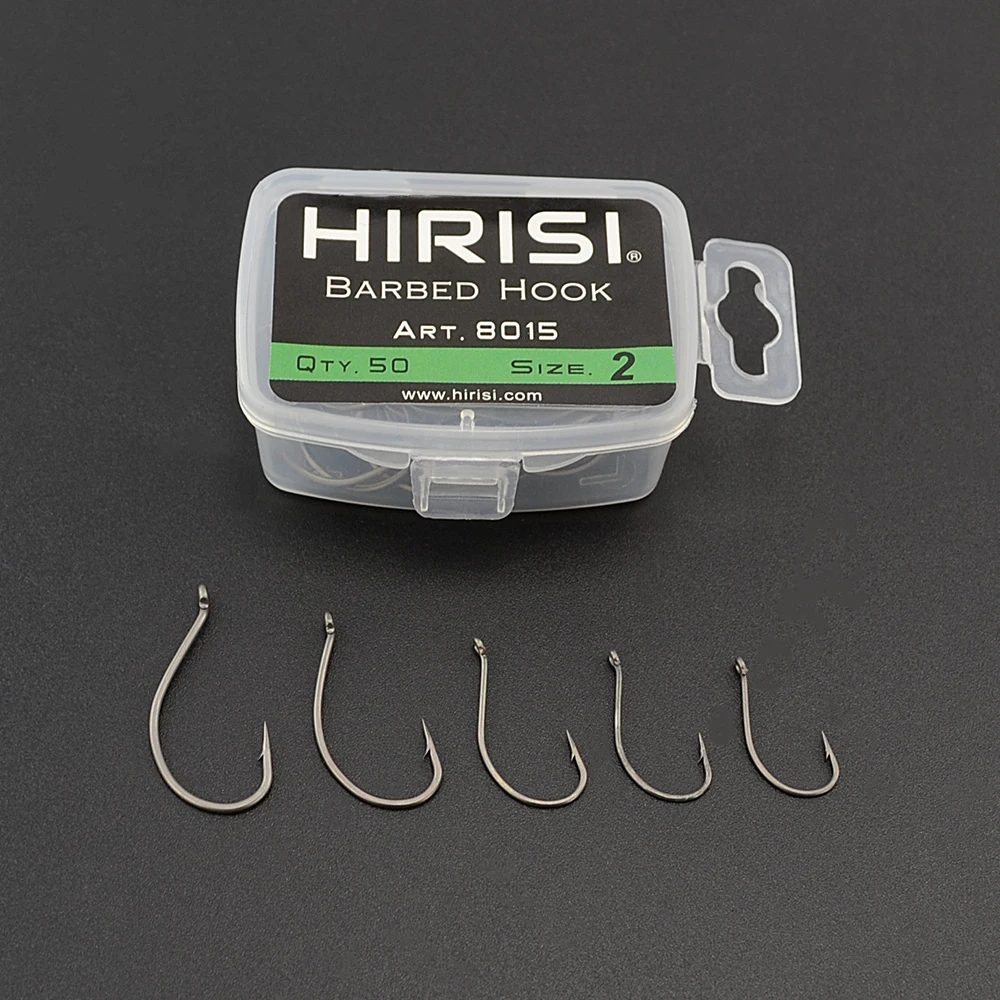 50pcs Coated High Carbon Steel Barbed hooks Carp Fishing Hooks Pack Tackle Accessories 8015