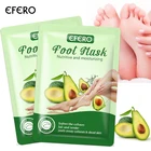 EFERO питательная маска для ног авокадо, отбеливающая Отшелушивание ног, пилинг-маска для педикюра, носки, гладкая маска от кожуры ног