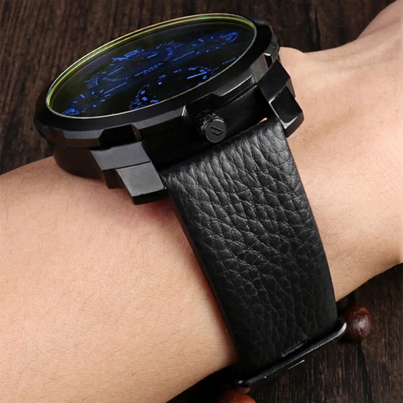 

Genuine leather watchband for D-iesel DZ4318 4323 1657 1206 7333 7348 watch strap 22 24 26 27 28 30mm black brown wrist belt