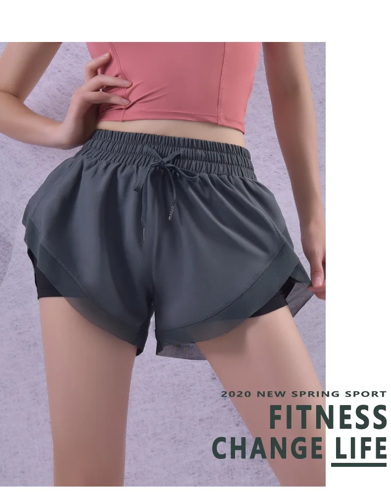 Women's Shorts High Waist Anti-empty Fitness Yoga Pants Loose Outer Wear Running Quick-drying Thin Section Training Quick-drying
