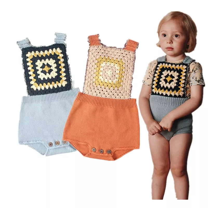 Новый весенний трикотажный комбинезон для маленьких мальчиков и девочек на