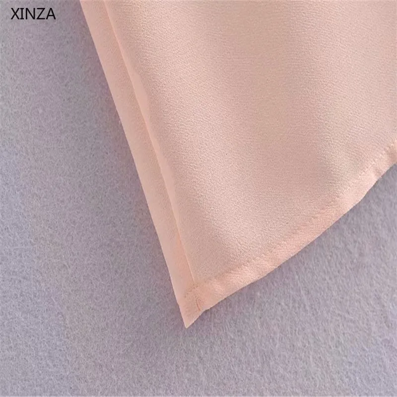 

Za 2021 Women Red Ruffle Chiffon Summer Blouse Vintage Short Sleeve Pleated Top Fashion Button Up Female Fitted Casual Shirt