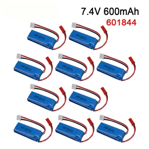 1-10 шт. 7,4 в 600 мАч литий-полимерный аккумулятор для WLtoys K969 K979 K989 K999 P929 P939 Запчасти для радиоуправляемых автомобилей 2s 7,4 В Аккумулятор для WLtoys K969 аксессуары
