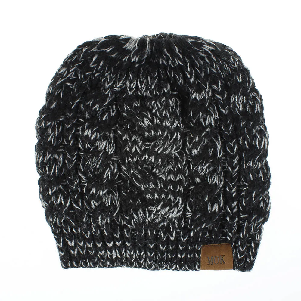 Зима женский хвостик грязная шапка Beanie Шапка мягкая вязаная теплая Осенняя уличная Спортивная повседневная шапка куполообразная вязаный головной убор