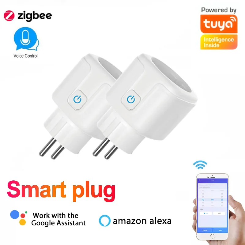

Tuya Zigbee3.0 Home Smart Socket Plug Is Compatible With Alexa Google Home With Measurement Statistics 16A EU