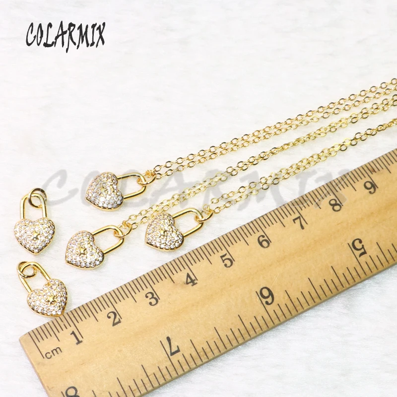 

8Pcs Heart shape lock pendant necklace Heart pendant necklace lockstitch Heart pendant necklace gift for lady jewelry necklace