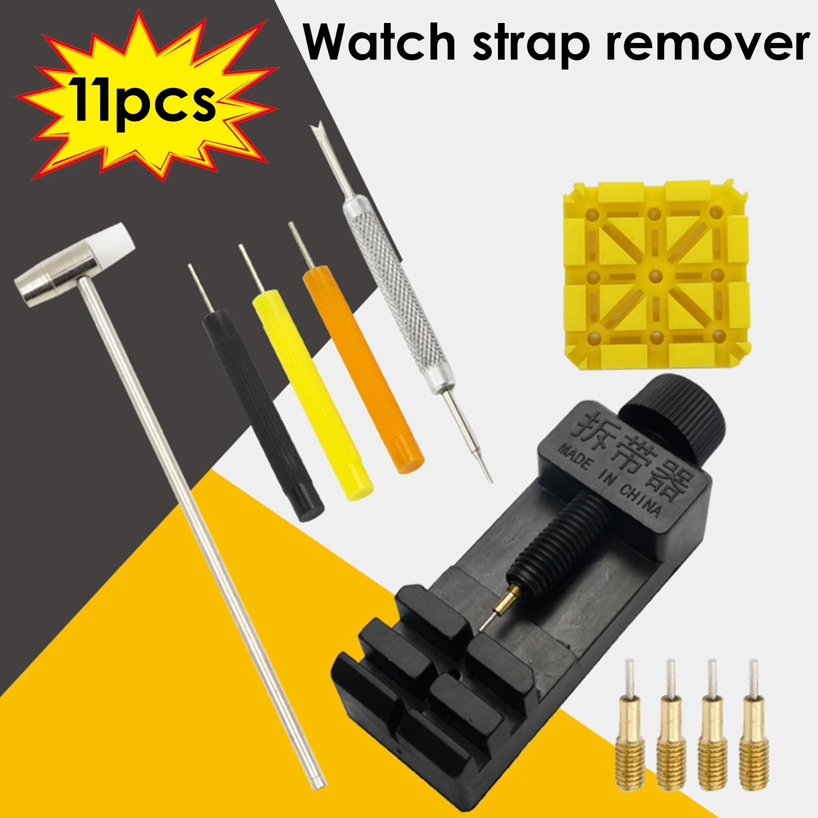 

11Pcs Watch Link Removal For Band Slit Strap Bracelet Chain Pin Remover Adjuster Repair Tool Kit For Men Women Watch