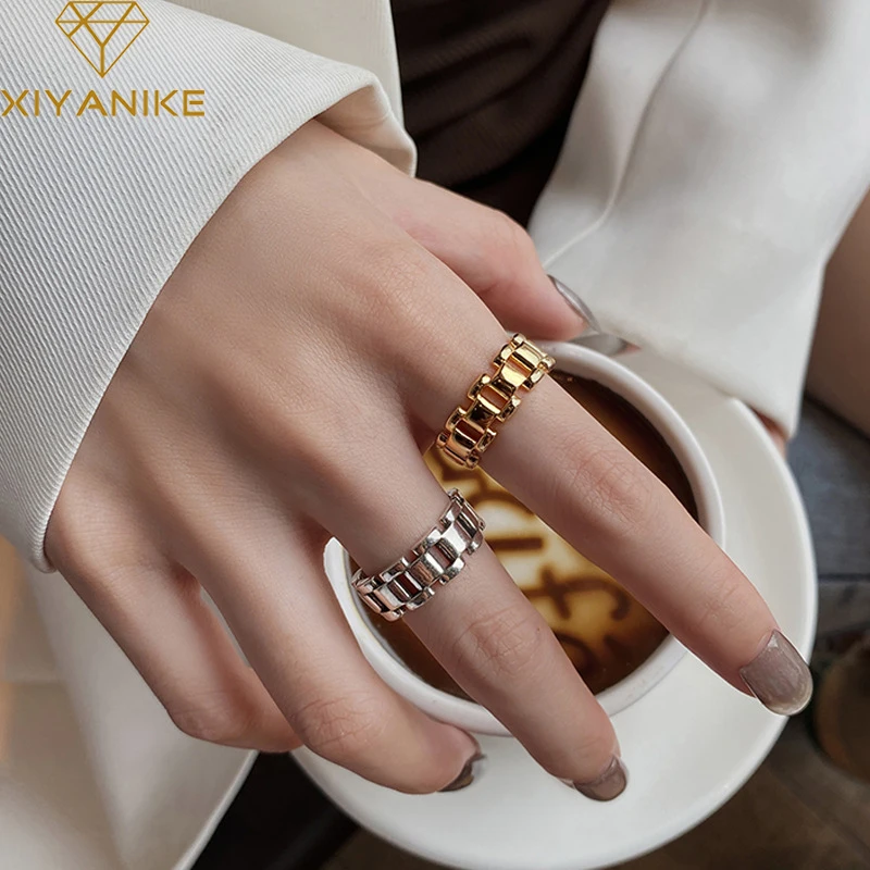 Популярная Серебряная цепочка для часов XIYANIKE широкое кольцо женская мода