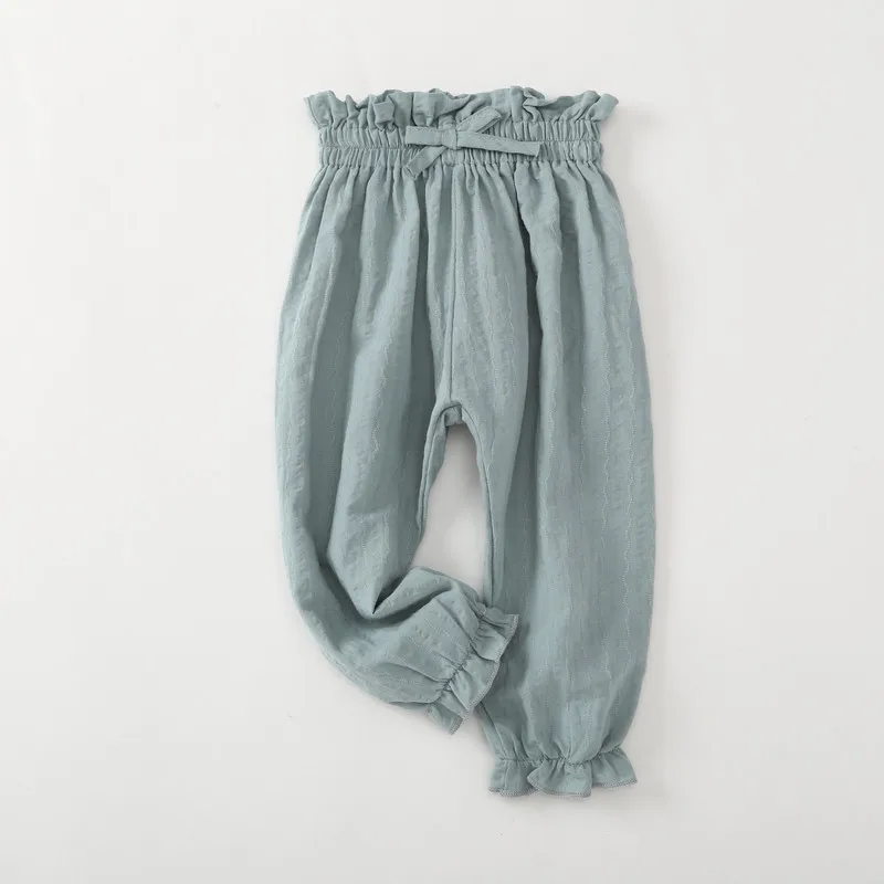 COSPOT Girls Summer Pants Solid Harem Baby Girl Thin Nightwear Trousers Long Cotton Leggings Clothes 2021 New 30 | Мать и ребенок
