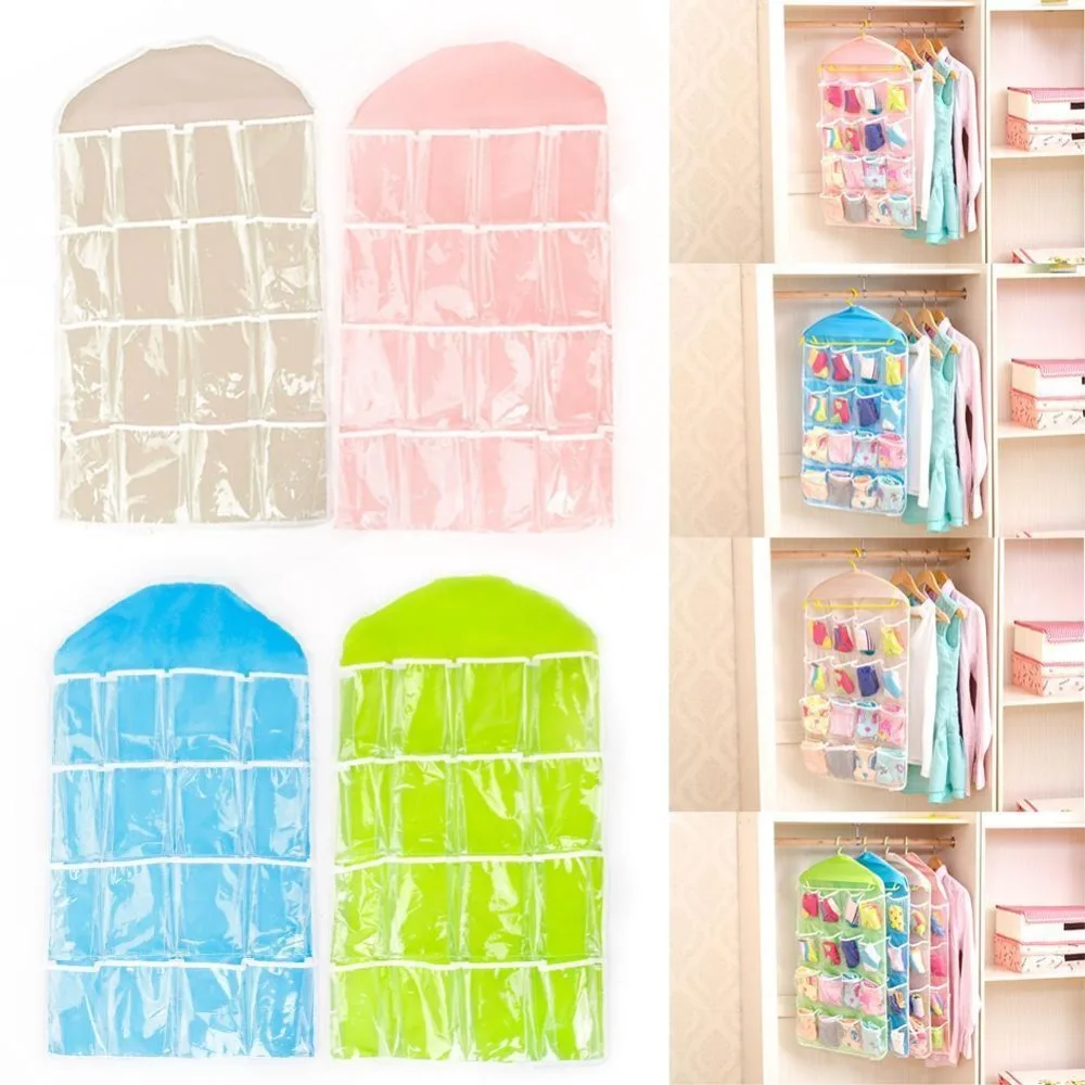 Вешалка для одежды шкаф обуви Нижнее белье сумка хранения 16 карманов складной