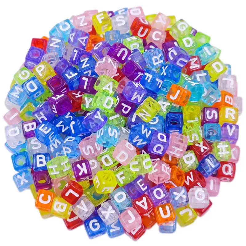 50 шт. 6 мм квадратные буквы россыпью бусины сделай сам для изготовления ювелирных