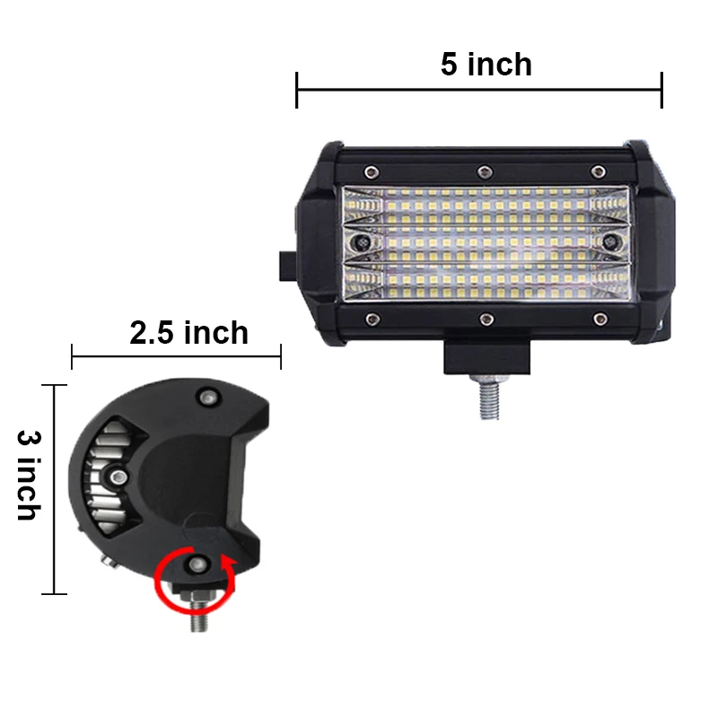 

NLpearl 5inch 135W Led Work Light Bar Spot Beam Offroad 4X4 for Jeep Truck Car Boat SUV ATV 12V 24V Driving work Light Fog Lamp
