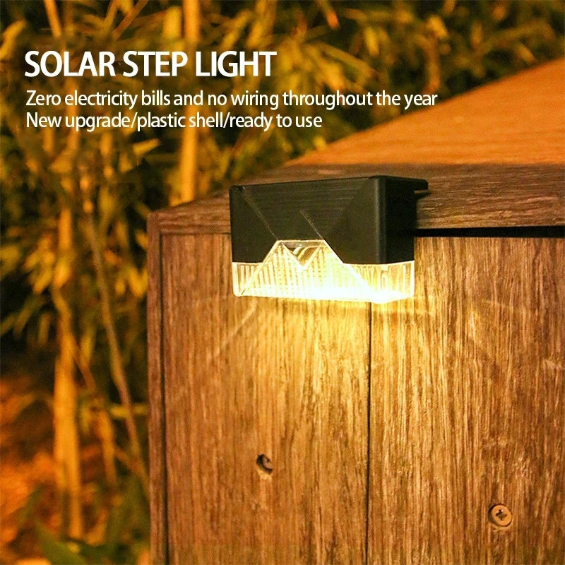 

Solar LED Light Outdoor Step Deck Lights Landscape Table Step Lights Waterproof Staircase Wall Light Warm Balcony Fence Light