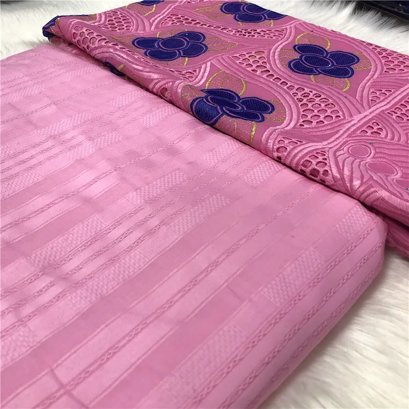 Африканская ткань атику для мужчин Ткань 100% хлопок вышивка швейцарская вуаль