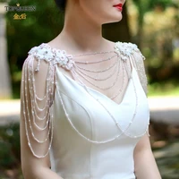 topqueen g30 light luxury bridal necklace beaded layered necklace chinese handicrafts sexy shoulder accessories for bridal wrap