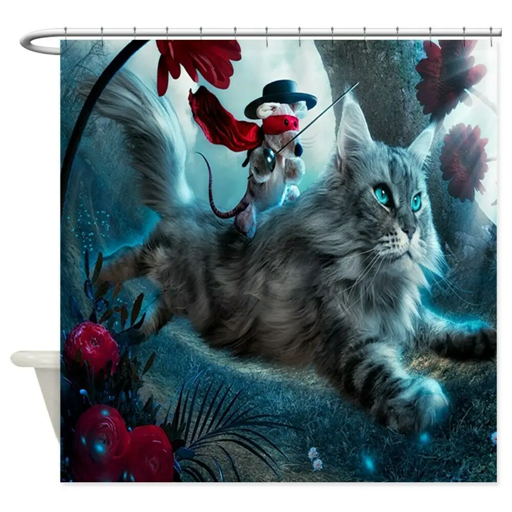 

Unique Custom Silky Cherry Decorative Fabric Shower Curtain