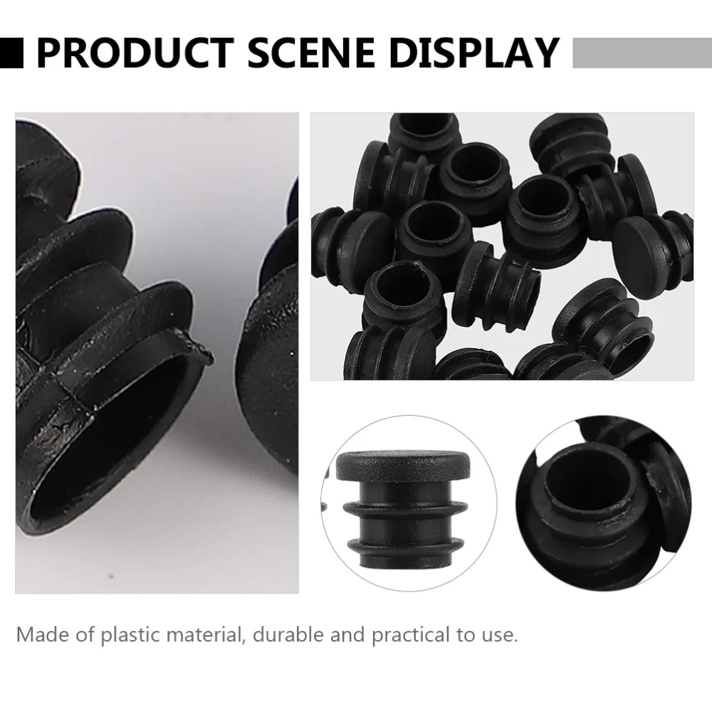 

1 Bag 100pcs Inner Plugs Pipe Plugs Wear-resistant Round Plugs (Black)