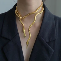 2021 new punk hip hop metal adjustable gold silver color snake multi function necklace for women girls party jewelry