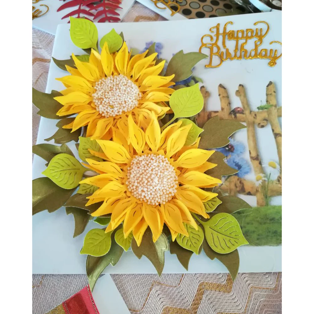 Подсолнуха рождественские заготовки Скрапбукинг Новое поступление