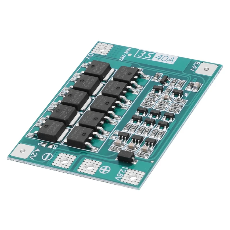 Защитная плата Pcb Bms для зарядки литий ионных батарей 3S 40A 18650 двигателя