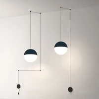 modern pendant lamp led long wire suspension lights diy chandelier loft decor kitchen island glass ball lamps with hangers