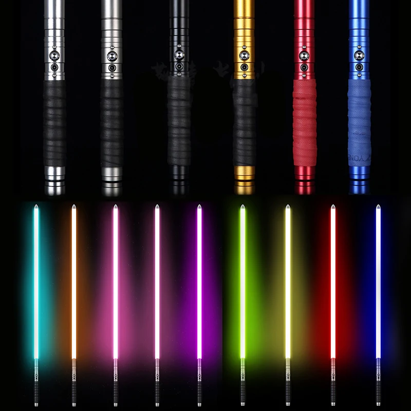 

Cosplay RGB Lightsaber Metal Handle Heavy Dueling 12 Color LED Change Volume Adjustment Force 6 Sound Fons FOC Blaster