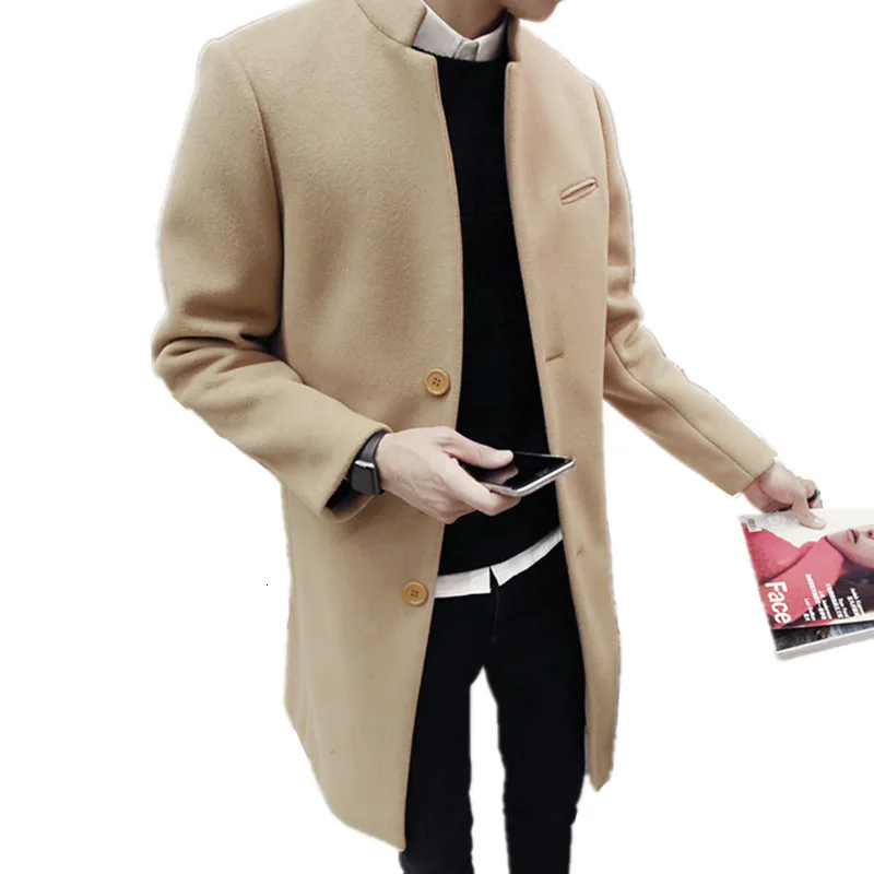 2019 herfst/Зимний режим nieuwe mannen Досуг чистый kleur тренчкот/мужской однобортный lange windjack