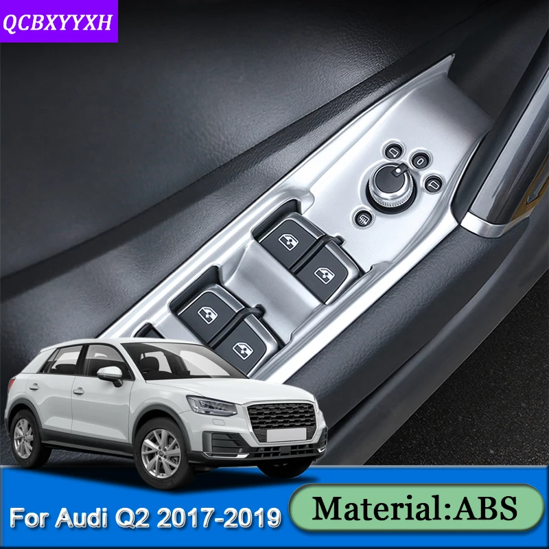 Автомобильный Стайлинг ABS интерьер двери окна лифт переключатель панель крышка рамки внутренние наклейки автомобильные аксессуары для Audi Q2