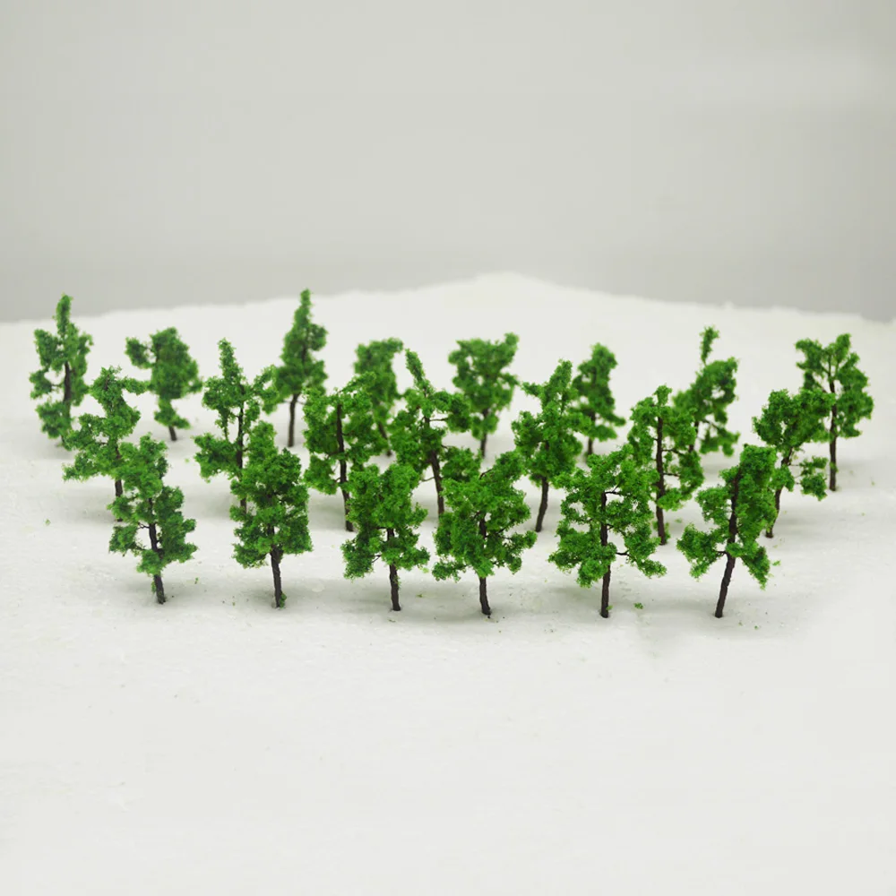 

5cm DIY Sand Table Model Green Wire Tree 100pc Miniature Color Forest Plants For Diorama Tiny Achitecture Wargame Scenery Making