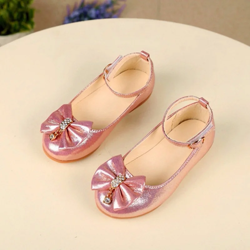 

Bowknot Crystal Princess Shoes Children Infant Kids Baby Girls Dance Shallow Single Shoes Baby for Girls Chaussure Enfant Fille