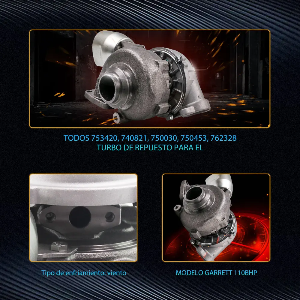 

GT1544V 753420 Turbo for Mazda Peugeot Volvo ford 1.6 HDI 109bhp Turbocharger for Ford FOCUS C-MAX CITROEN 1.6 DV6 110PS 110bhp
