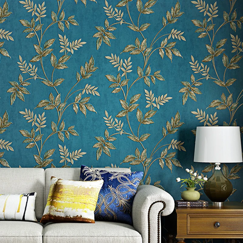 Высококачественная Роскошная рельефная Текстура металлик 3D Дамасская настенная