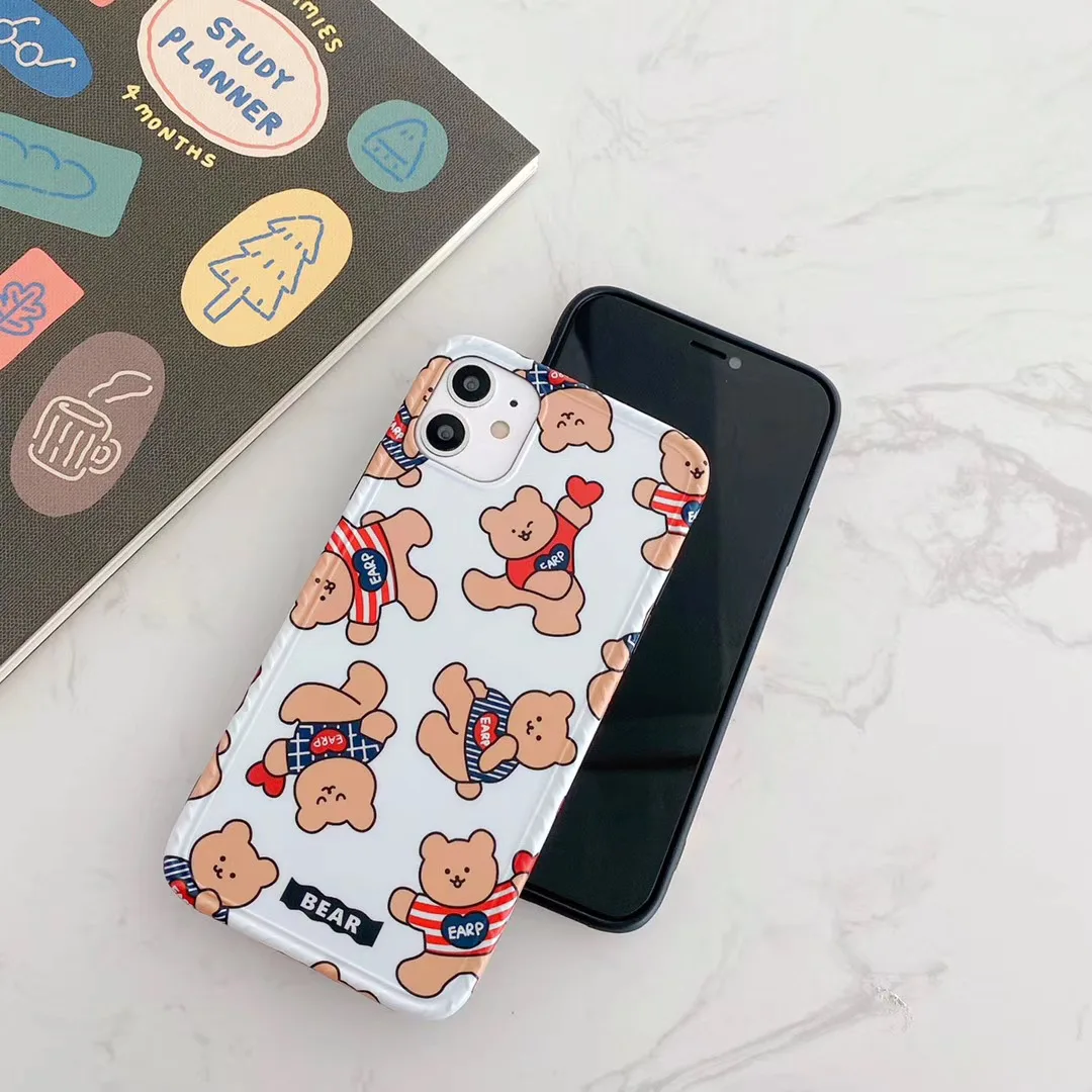 Милый чехол с мультяшным медведем для IPhone 11 Pro Max XR XS мягкий силиконовый матовый SE