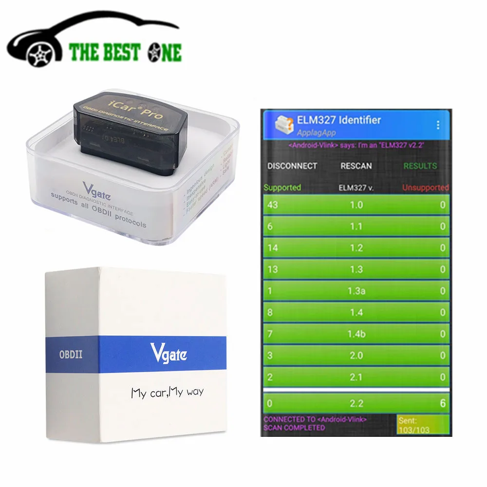 Автомобильный диагностический сканер Vgate iCar Pro ELM327 инструмент PK OBD 2 ELM 4 0 V1.5 с