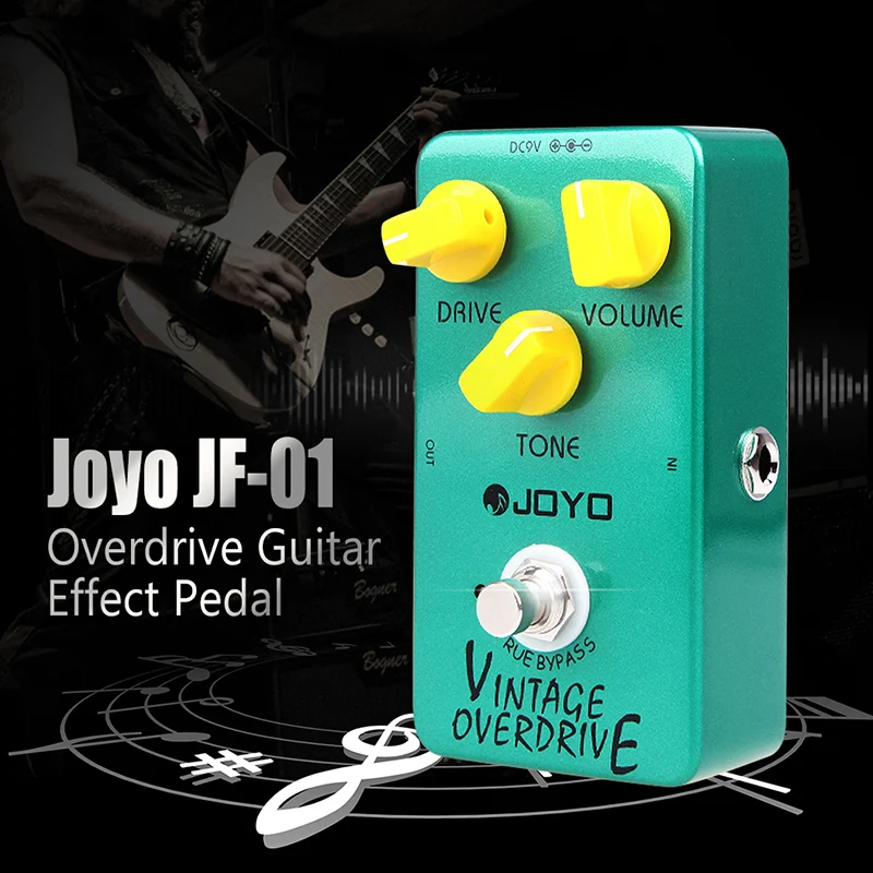 Joyo JF-01 педаль для гитарного эффекта, винтажная педаль для электрогитары Overdrive, истинный обход, низкий уровень шума, педаль, аксессуары для гитары