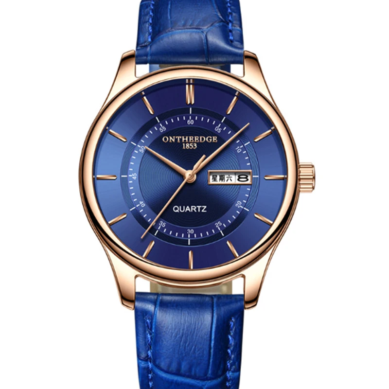 Часы наручные мужские бизнес часы круглые кварцевые водонепроницаемые кожаный