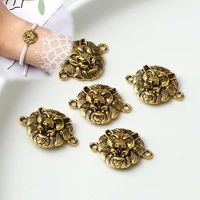 3pcsset mighty lion pendant vintage alloy animal earring connector diy necklace charms bracelet jewelry making accessories gift
