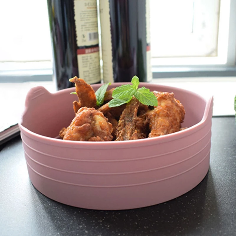 

Air Fryer Silicone Pot Bread Fried Chicken Pizza Basket Oven Heating Baking Tray Kitchen Accessories