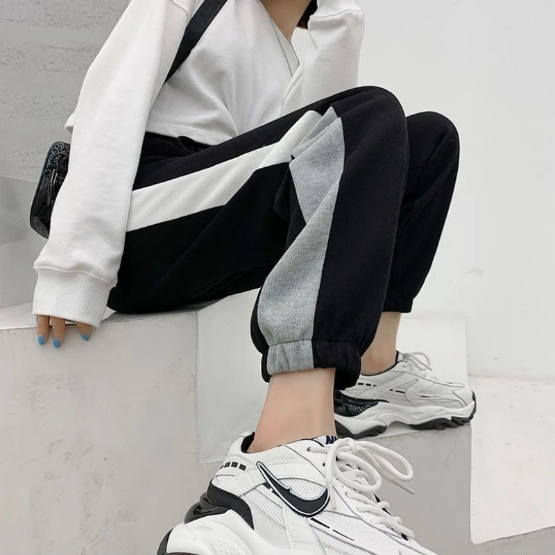 

Casual Pants Women Patchwork Big Size 3XL Streetwear High Street Bundle Feet Womens Harem Trousers Harajuku Hip-hop Ankle-length