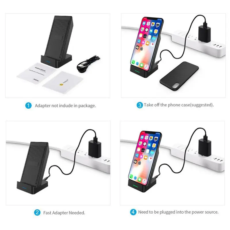 Беспроводной зарядкой Qi Стандартный Зарядное устройство 10/7. 5/5 W рабочий стол